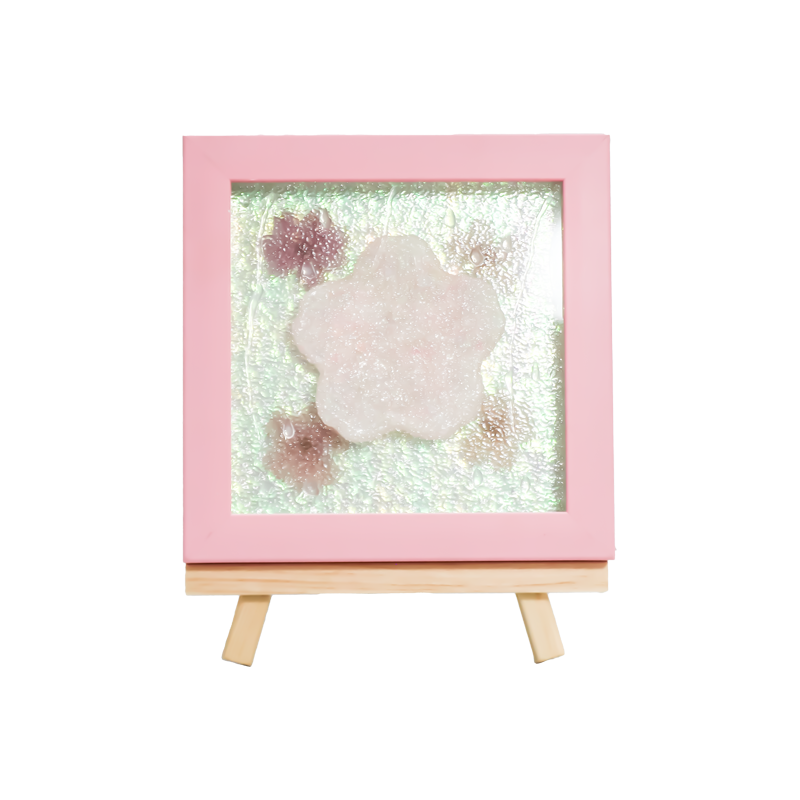 Geel houten frame kersenbloesem kunstlamp-Yozakura Rain