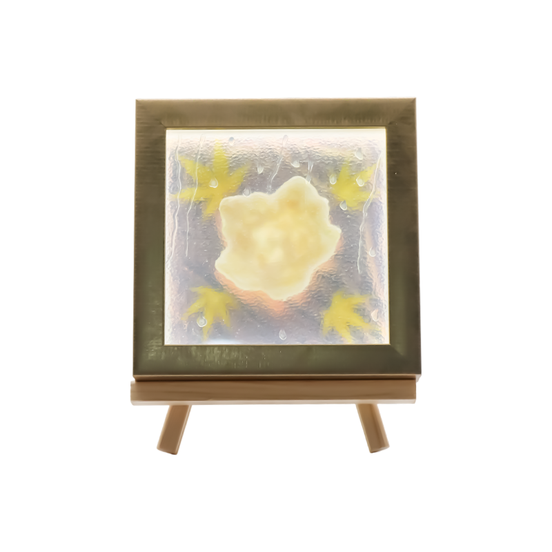 Vierkant lichtgeel esdoornblad kunstlicht - Maple Frost