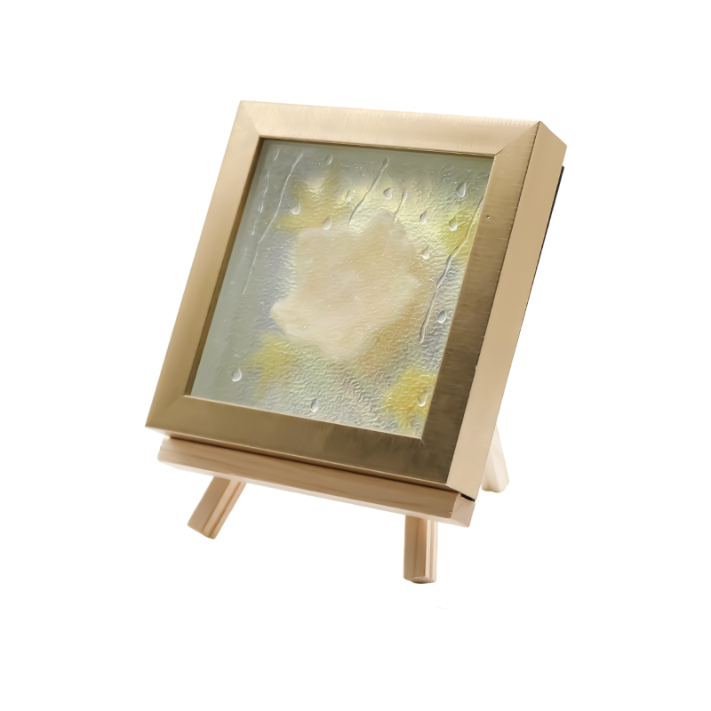 Vierkant lichtgeel esdoornblad kunstlicht - Maple Frost