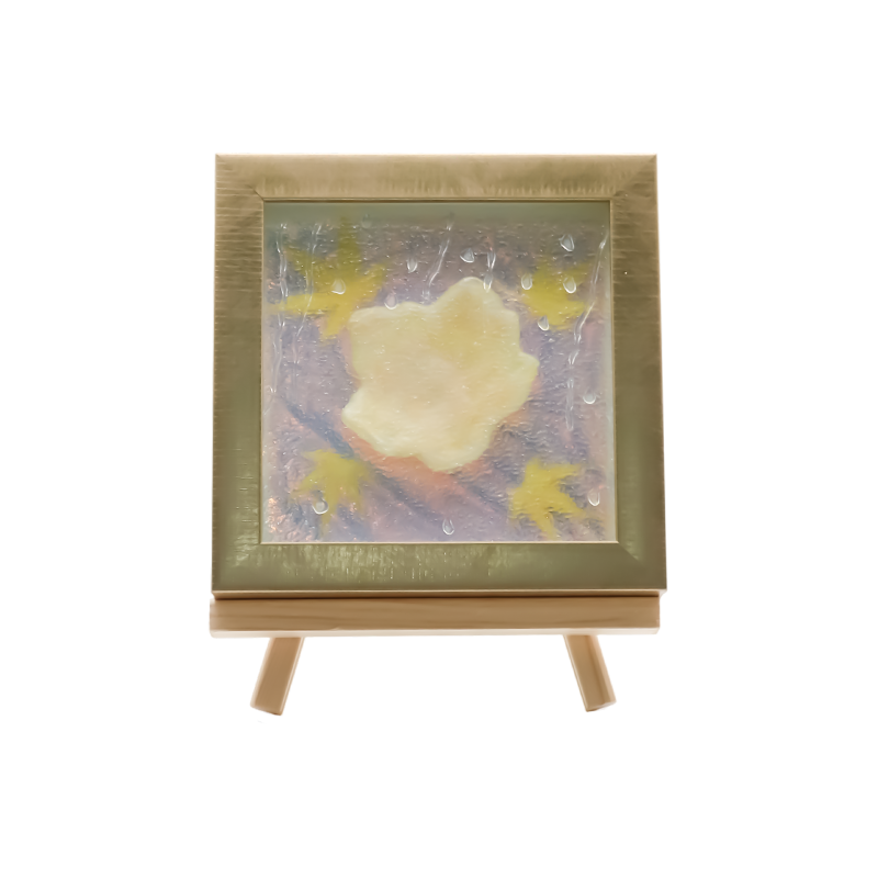 Vierkant lichtgeel esdoornblad kunstlicht - Maple Frost