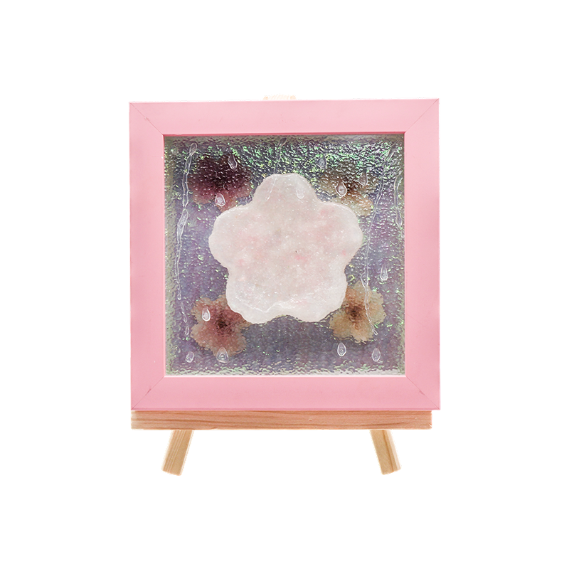 Geel houten frame kersenbloesem kunstlamp-Yozakura Rain