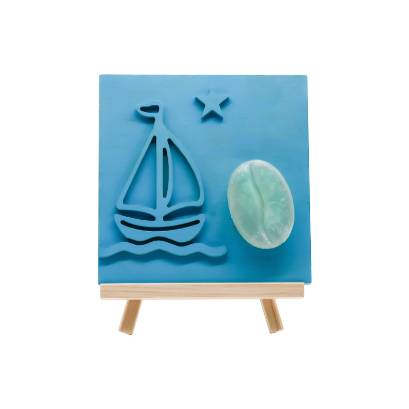 Oceaankleurige zeilboot bamboe gesneden houten lamp - Sail Shadow Baking