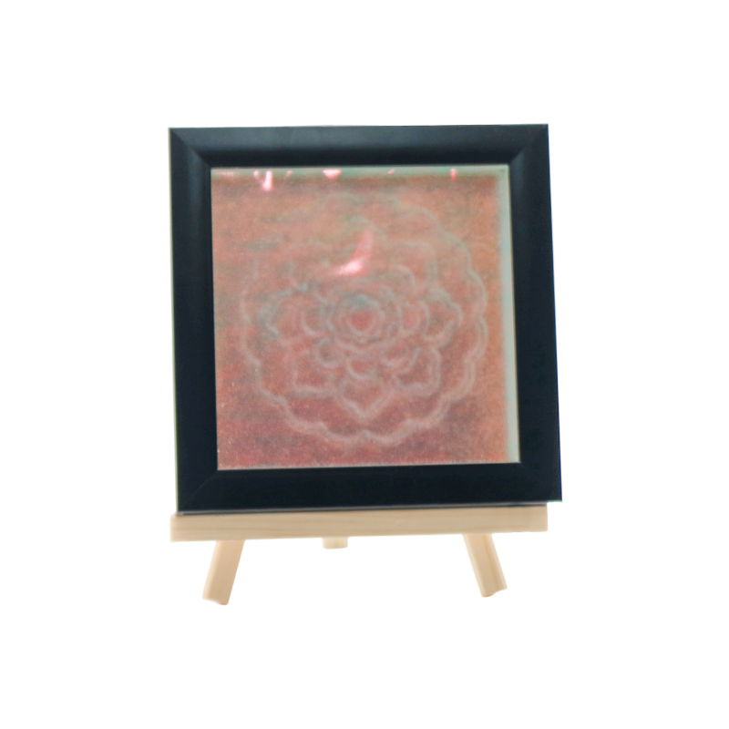 Witte kristallen lamp met blauw bloemenpatroon - Tianxiang Ripples