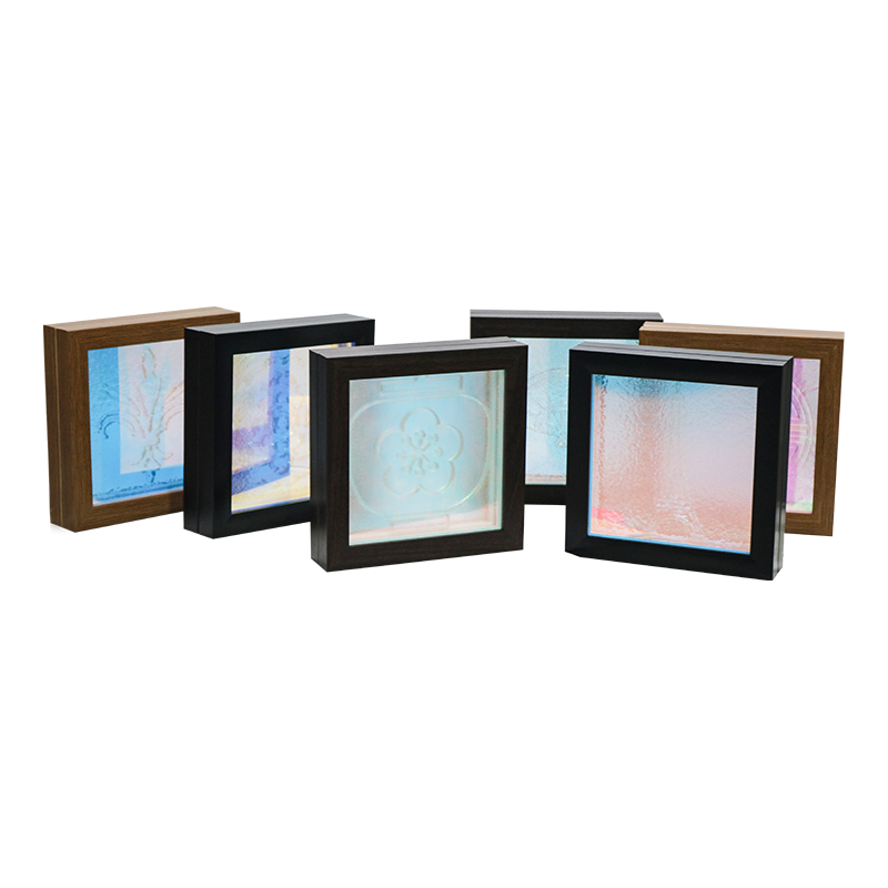 Witte kristallen lamp met blauw bloemenpatroon - Tianxiang Ripples