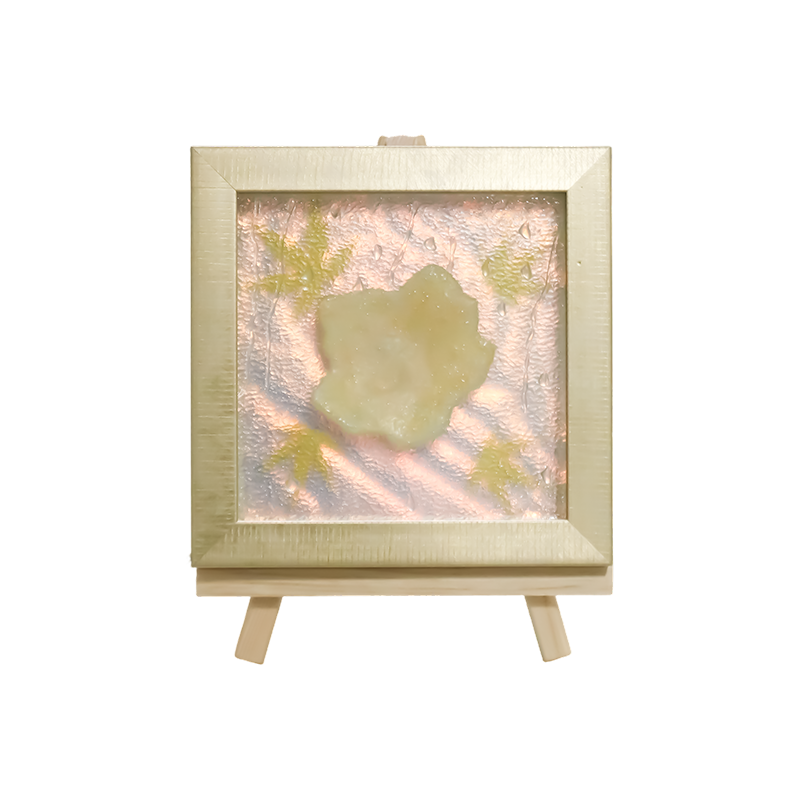 Vierkant lichtgeel esdoornblad kunstlicht - Maple Frost