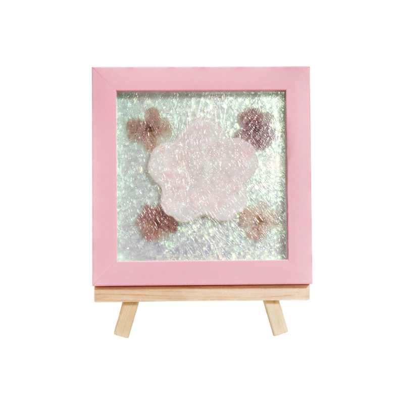Amber houten frame waterrimpel kersenbloesem kunstlamp - Yozakura Rain