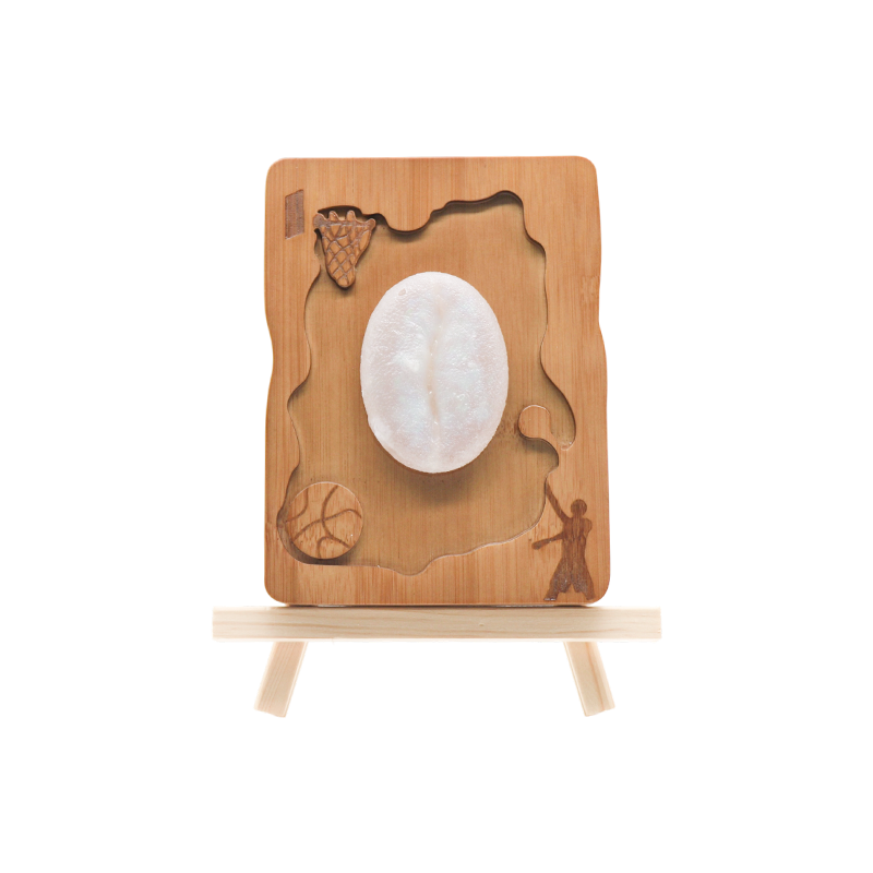Walnootkleurige sportstijl reliëf houten kunstlamp - sterke wind die schaduw achtervolgt / blauw vuurbooglicht