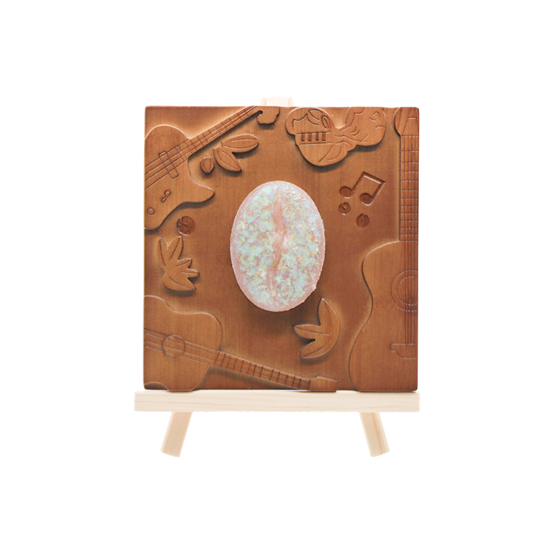 Donkerbruine boomstambodem muziekreliëf hout kunst lamp-hout rijm