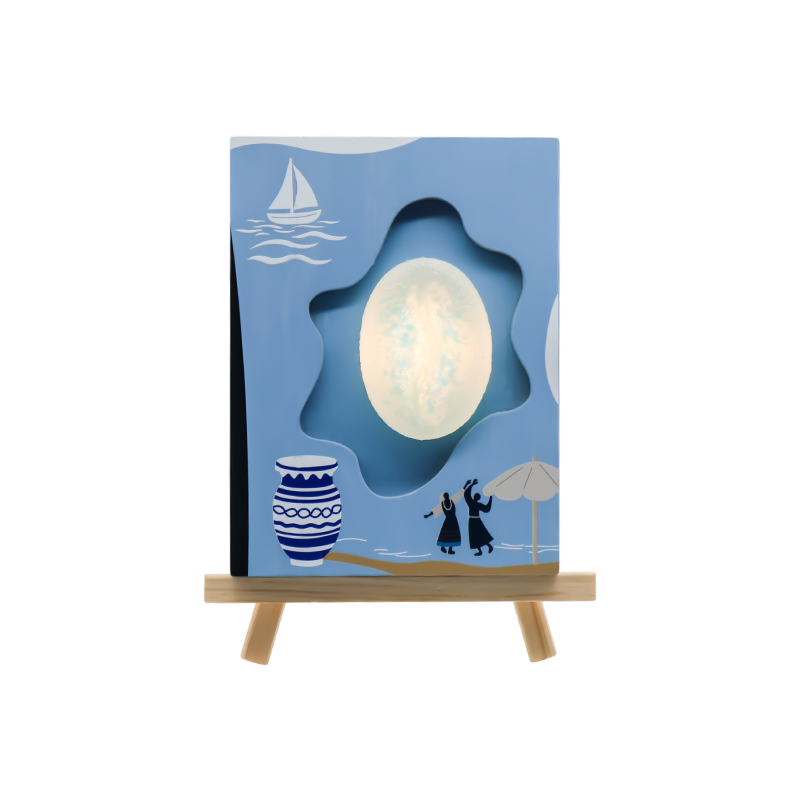 Ocean Wind Turing Coffee Bean Relief Houten Kunstlamp-Licht van Liefde Zee