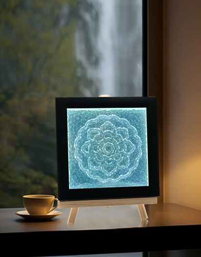 Kristallen lamp met patroon