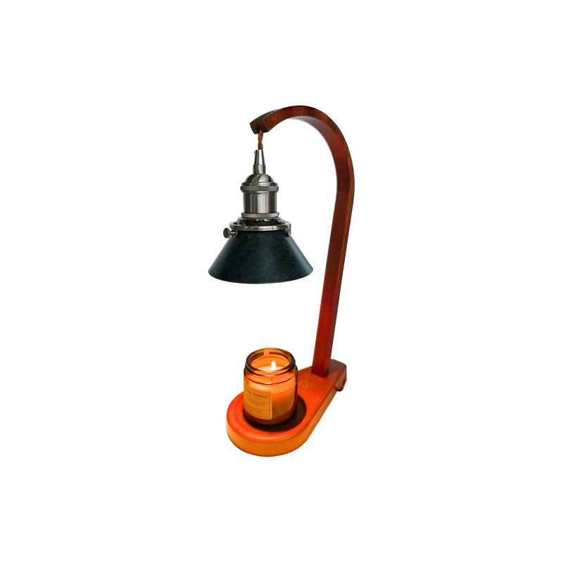 Kaarswarmerlamp met zwarte kegelvormige kap - Sluierlicht