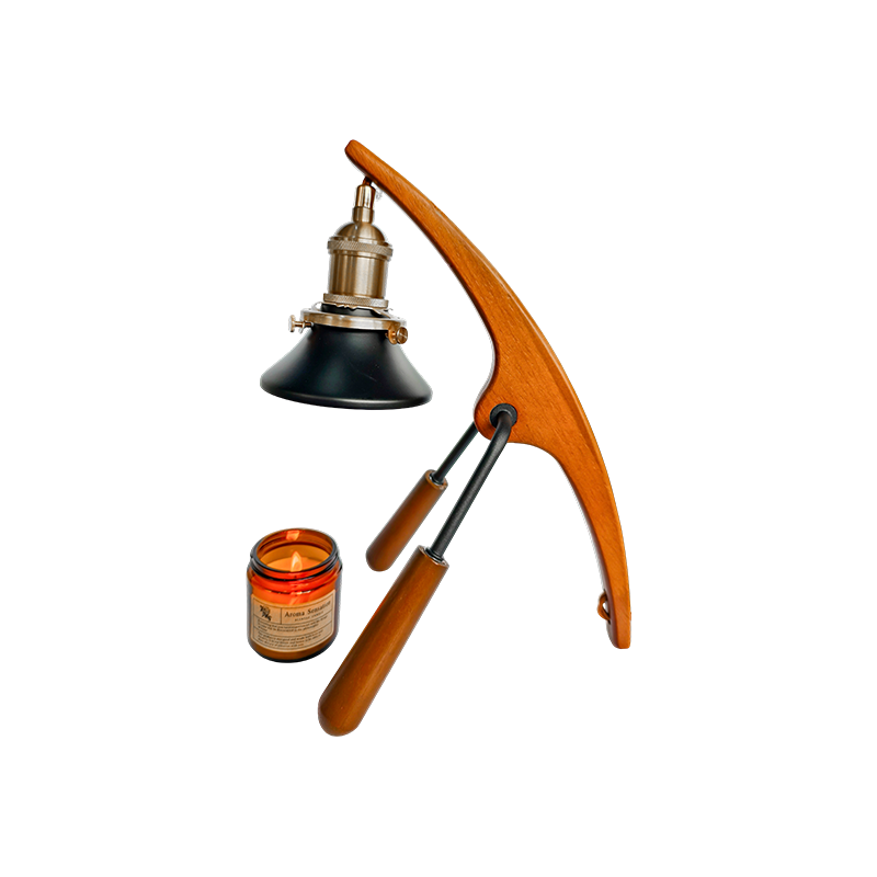 Kaarswarmerlamp met houten gebogen arm - Arc Glow