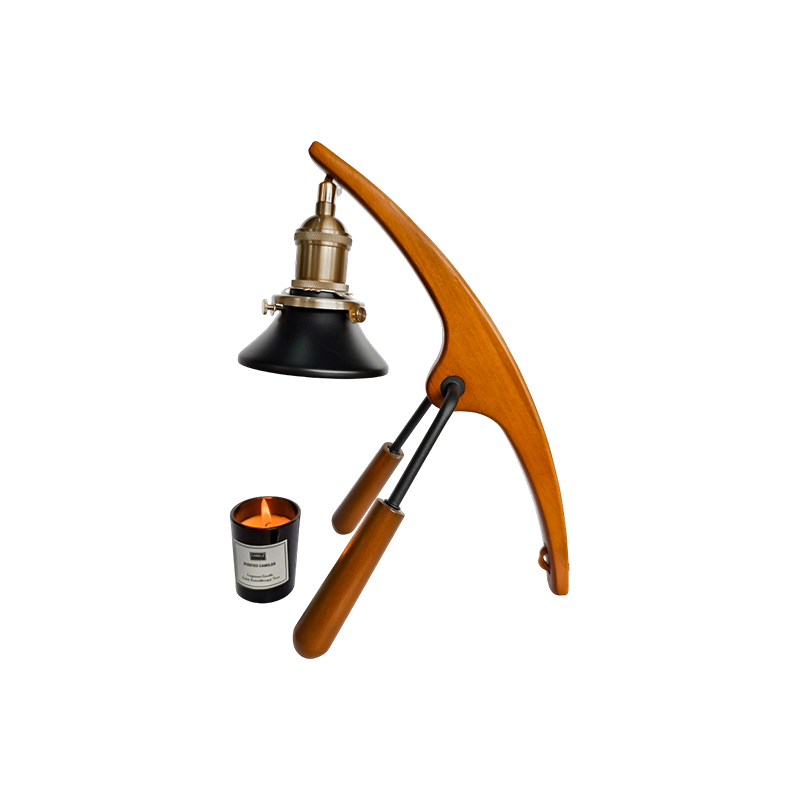 Kaarswarmerlamp met houten gebogen arm - Arc Glow